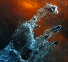 Pillars of Creation taken by the James Webb Space Telescope